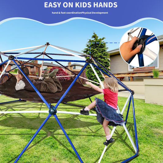 10FT Climbing Dome for Kids Jungle Gym Apply To Park Dome Climber With Hammock Playground Equipment