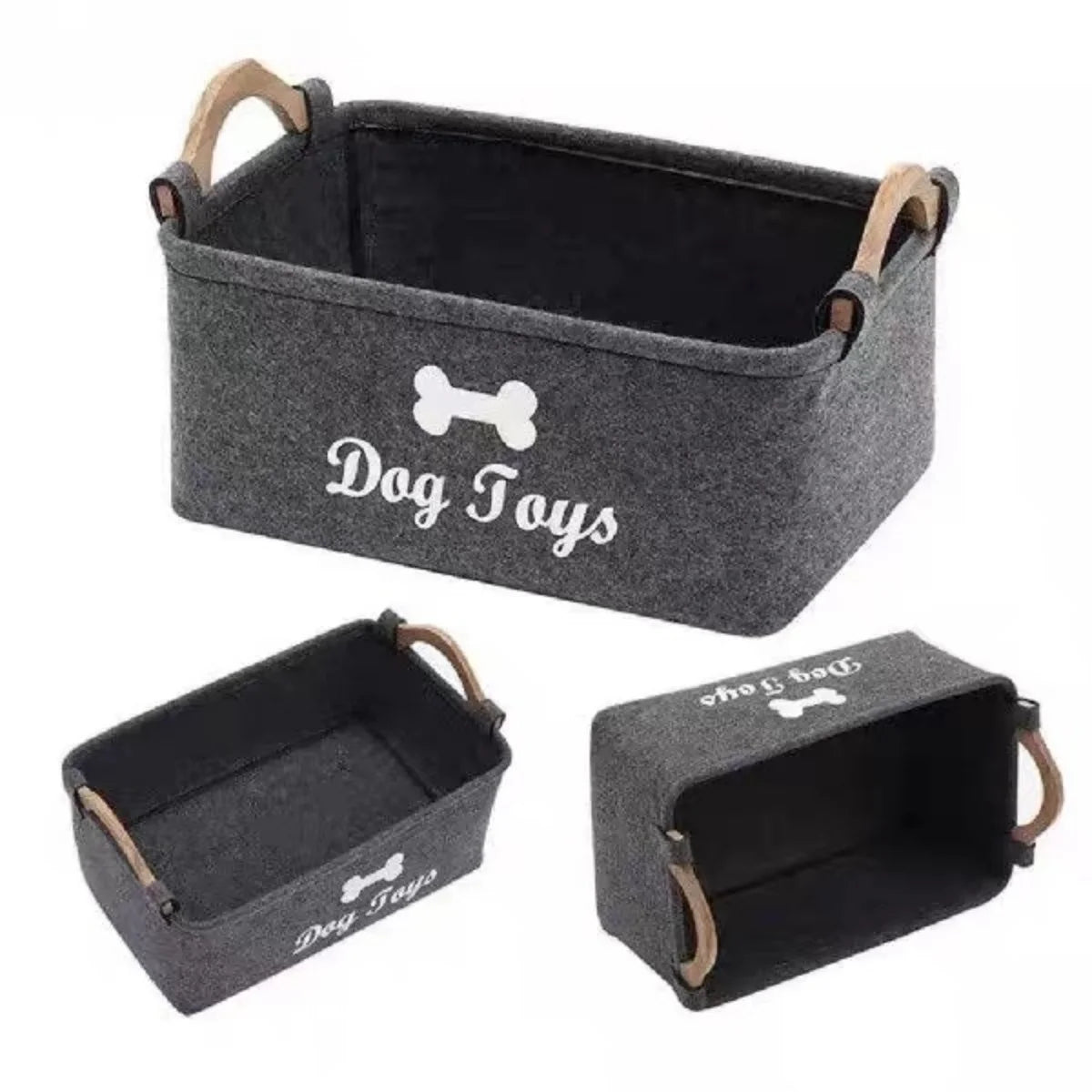 Premium Felt Pet Toy Storage Box - Stylish Organization System 🧸