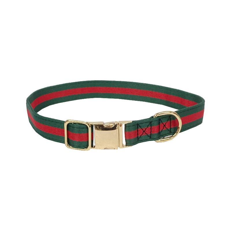 Stefano Luxury Green/Red Dog Collar