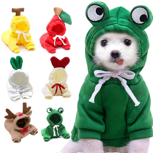 Cute Fruit Dog Hoodie for Small Dogs Winter Warm Pet Apparel