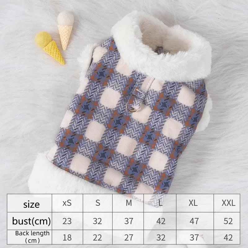 Dog clothing with warmth and plush that can be pulled vest