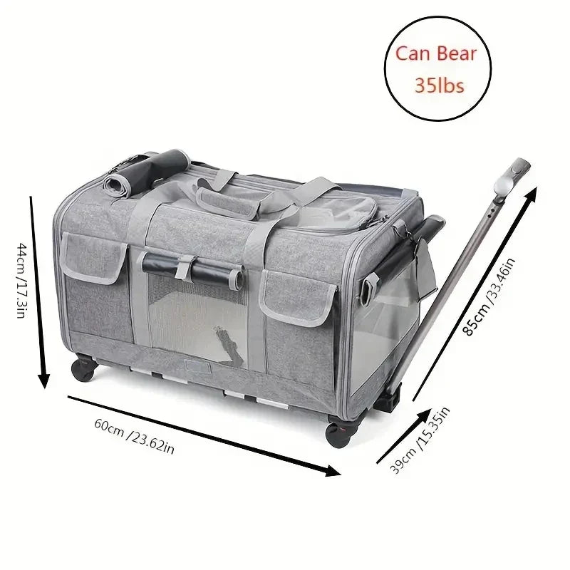 Rolling Pet Carrier - Travel Stress-Free with Your Large Pet