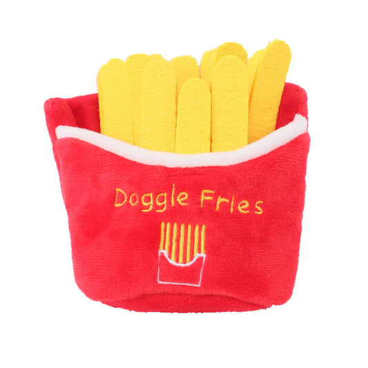 Pet Plush Toy Simulation Pizza Hamburger Steak Ice Cream French Fries Sound Dog Toy Pet Product