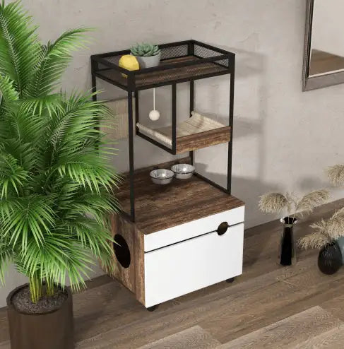 Cat Litter Box Enclosures With Cat Tree Tower - Ameraeon