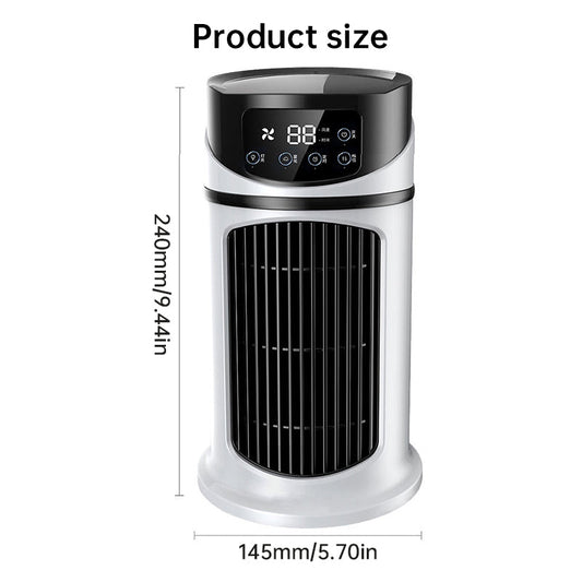 Six - speed timed silent AC cooling fan, new mini portable AC, USB air cooler, bladeless electric fan.