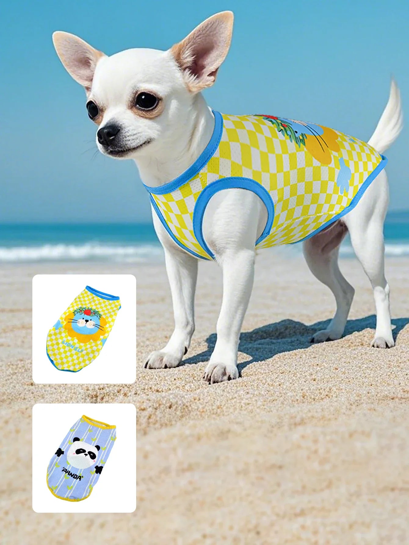 Mesh Summer Pet Vest - Anti - Shed Design - pet clothing - THRIXINE - 2pcs Pandas andLions - L - 14:350850#2pcs Pandas andLions;5:361385