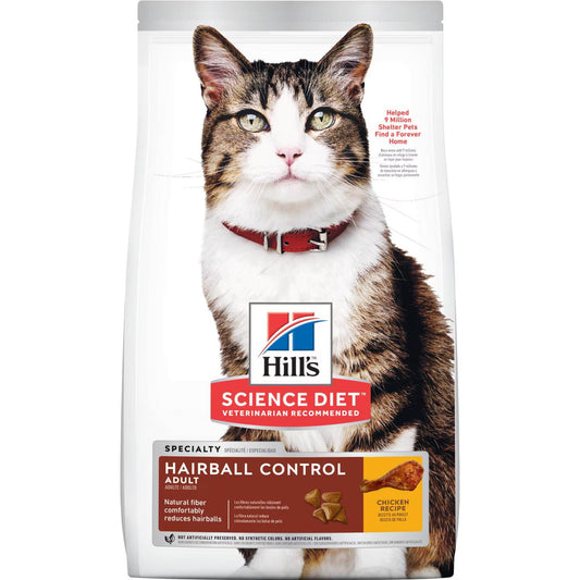 Hill's Science Diet Adult Hairball Control Chicken Recipe Dry Cat Food Bag (3.5lb) - Dry Cat Food - The Family Pet