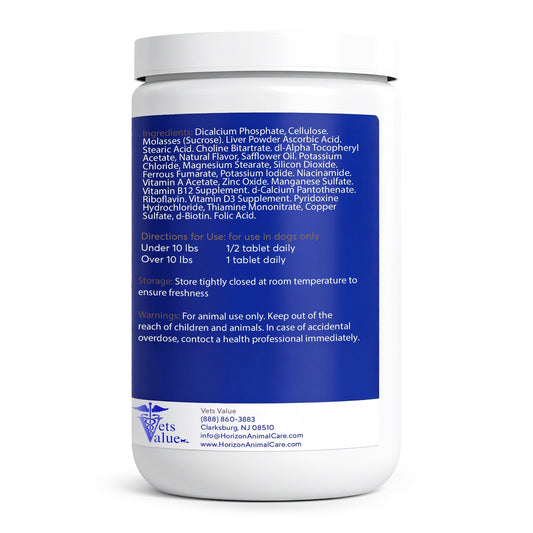 Vets Value All - in - One Dog Vitamins – 365 Chewable Tablets – Advanced Multivitamin & Mineral Supplement for Dogs – Supports Joints, Immunity, Skin & Coat – Daily Wellness for All Breeds - Horizon Animal Care