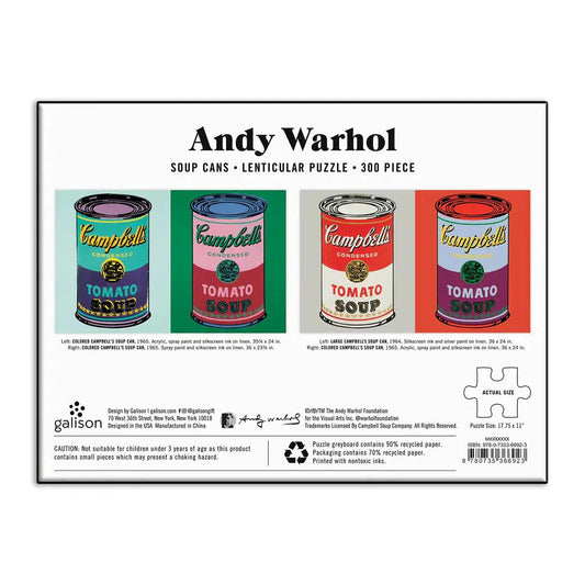 Andy Warhol Soup Cans 300 Piece Lenticular Jigsaw Puzzle Galison