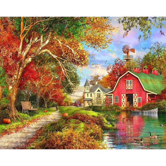 Autumn Barn 1000 Piece Jigsaw Puzzle Springbok