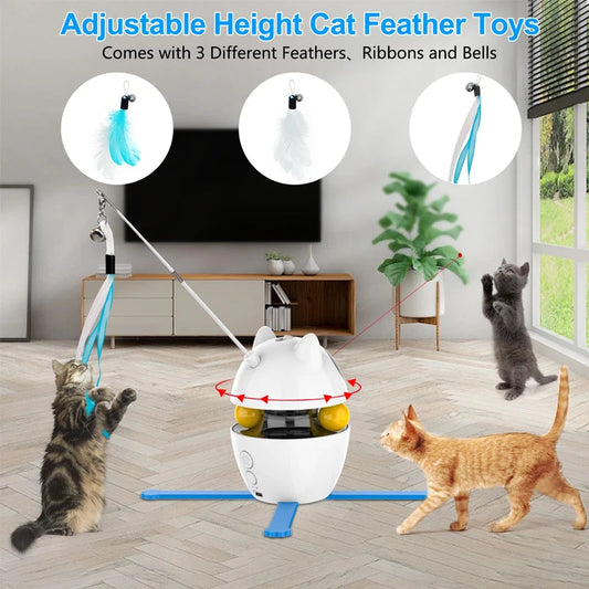 Chasing Exercising Laser Toy USB Rechargeable 4-in-1 Cat Toys Indoor Electric Interactive Toys with Ball Pet cat Teasing cats