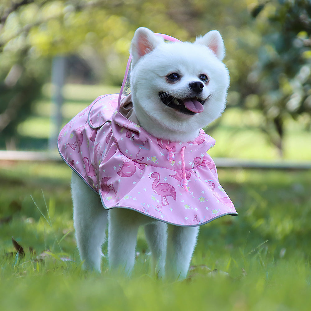 New Pet Clothes Waterproof Reflective Cape Raincoat Transparent PU Leather Dog Raincoat - Purrfect Pet Kingdom