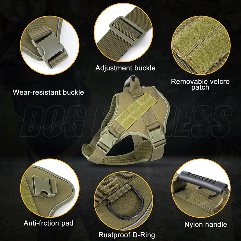 Tactical dog vest: for large dogs (German Shepherd, Golden Retriever) – training, military-style accessories. - Purrfect Pet Kingdom