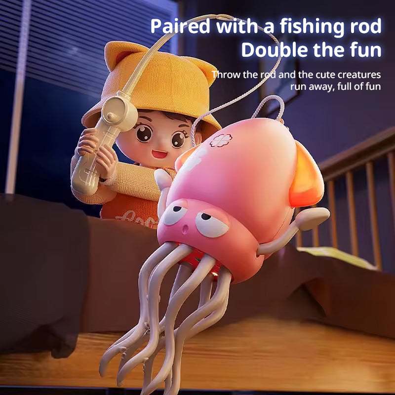 Creative Dancing Squid: auto-sense, obstacle-avoid e-pet with music, lights, rechargeable & interactive gift. - Purrfect Pet Kingdom