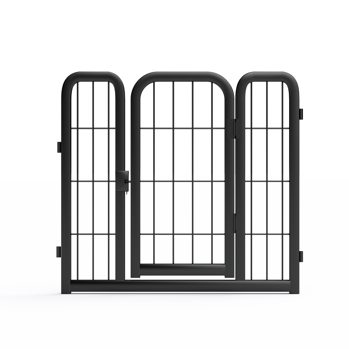 8-panel dog fence, 24 inch small dog pet fence, portable indoor pet game fence. Black, 22.2 inches wide x 23.6 inches high. - Purrfect Pet Kingdom