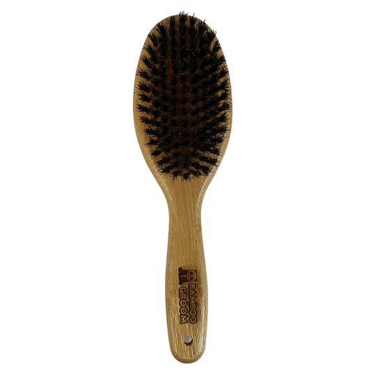 Bamboo Groom Oval Bristle Brush with Natural Boar Bristles - Large - The Family Pet