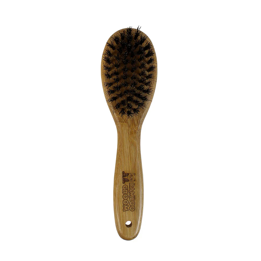 Bamboo Groom Oval Bristle Brush with Natural Boar Bristles - Small/Medium - The Family Pet