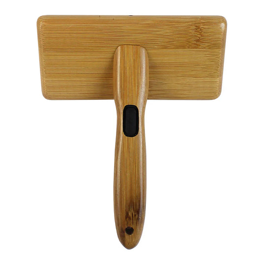 Bamboo Groom Soft Slicker Brush with Stainless Steel Pins & Comfort Tips - Large - The Family Pet