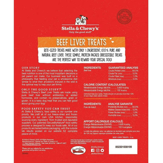 Stella & Chewy's Freeze Dried Beef Liver Dog Treat (3oz) - detail view