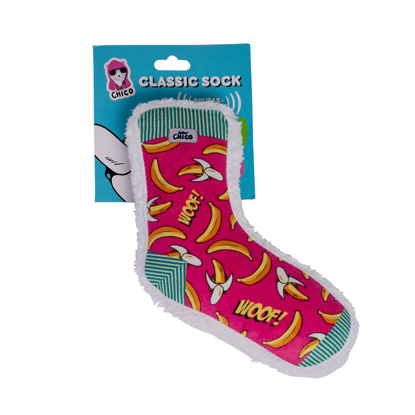Squeaky Sock Plush Dog Toy - Whimsy Wonders Banana Design 🧦