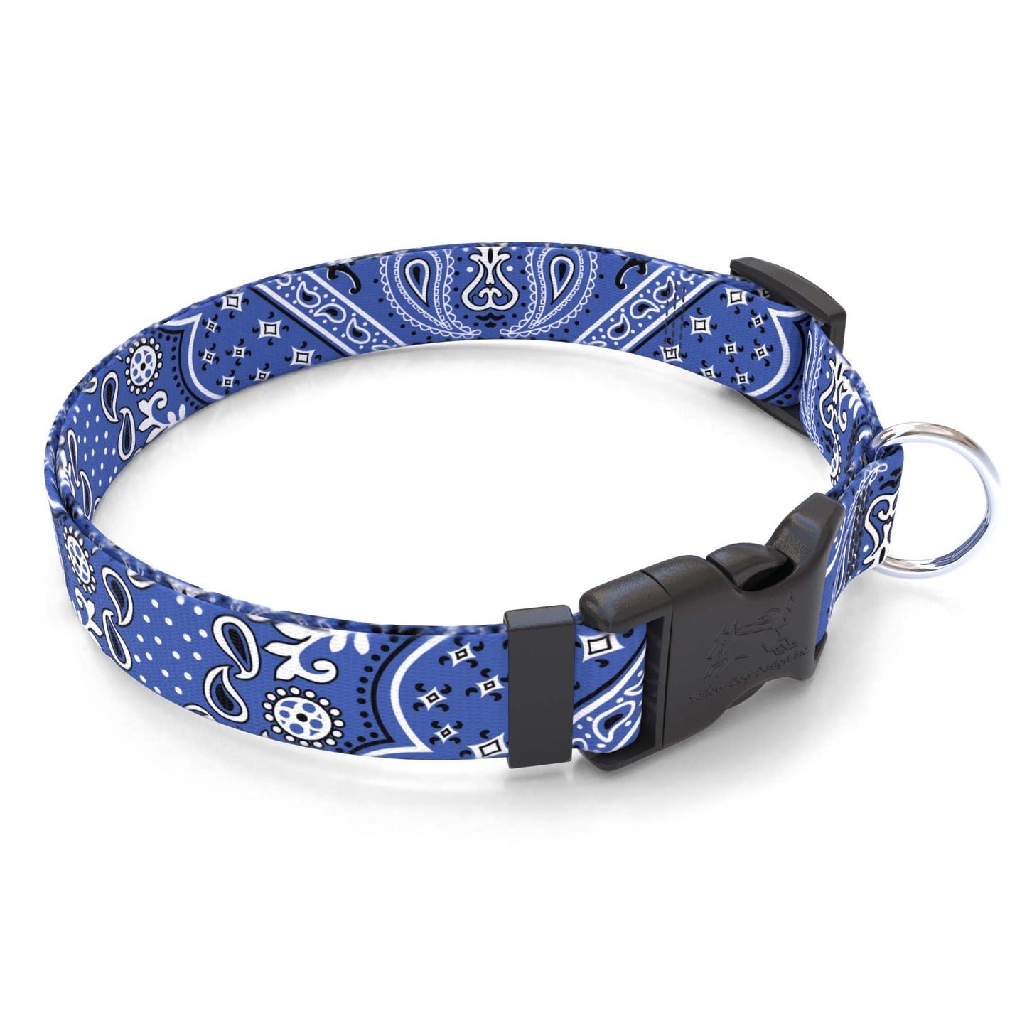 Bandana Blue Dog Collar Personalized Engraved ID