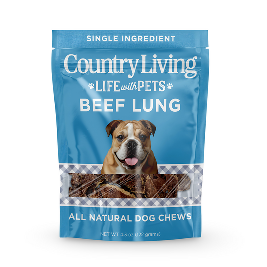 Country Living 4โ-6โ Beef Lung Slices Dog Treats โ 8oz Bag โ 100% Natural, Single-Ingredient, High-Protein, Grain-Free Dog Treats โ Crunchy & Lightweight - Purrfect Pet Kingdom