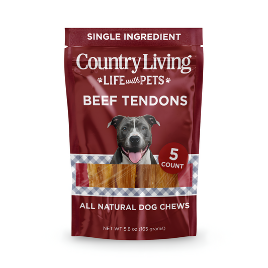 Country Living 4”-7” Beef Backstrap Tendon Dog Chews – 5