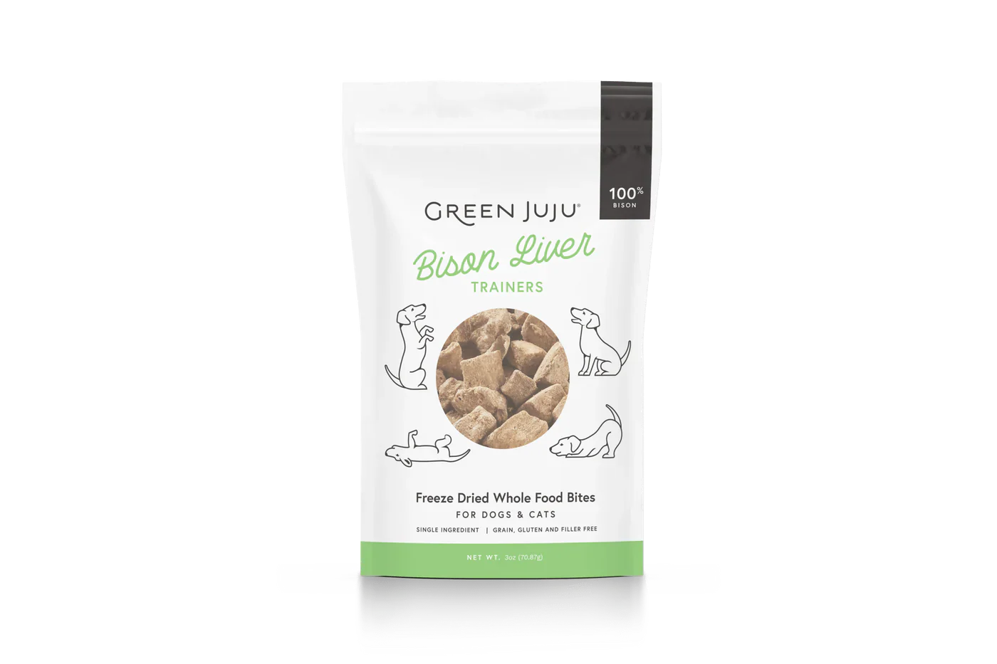 Green Juju Freeze Dried Bison Liver Trainer Treats 3oz š¦¬