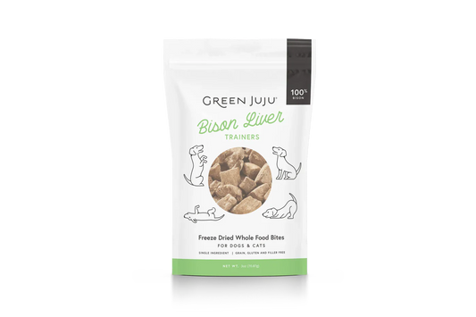 Green Juju Freeze Dried Bison Liver Trainer Treats (3OZ) - Freeze Dried Treats - The Family Pet