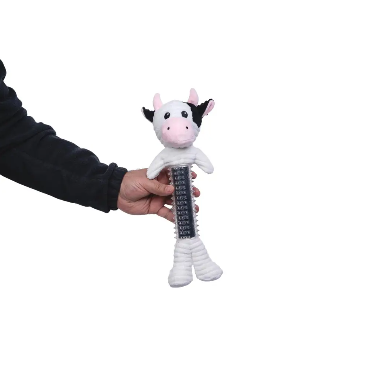 Cow Plush Dog Toy Squeaker Crinkle Paper Black White ๐