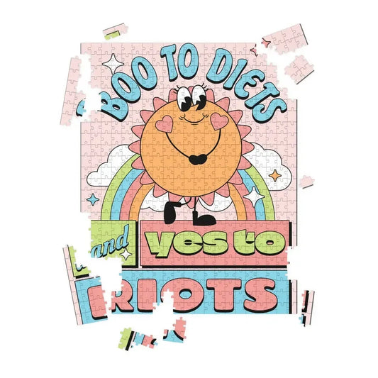 Boo To Diets, & Yes To Riots 500 Piece Jigsaw Puzzle Fun Club