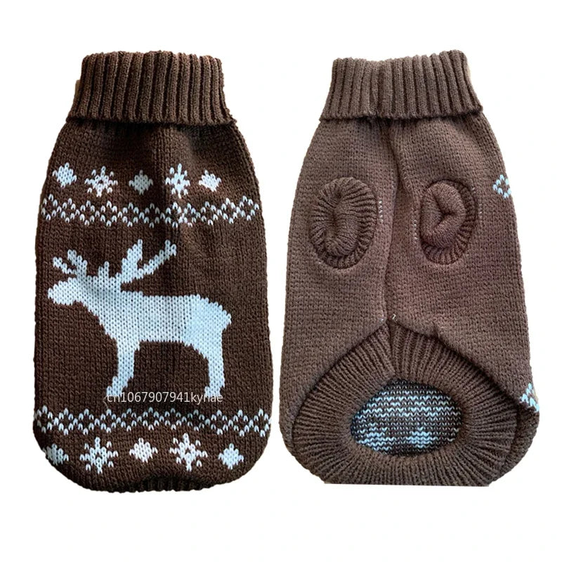 Warm Pet Dog Sweater Winter Dog Clothes for Small Medium Dogs Knitted Puppy Cat Coat Chihuahua French Bulldogs Yorkie Customes - Purrfect Pet Kingdom