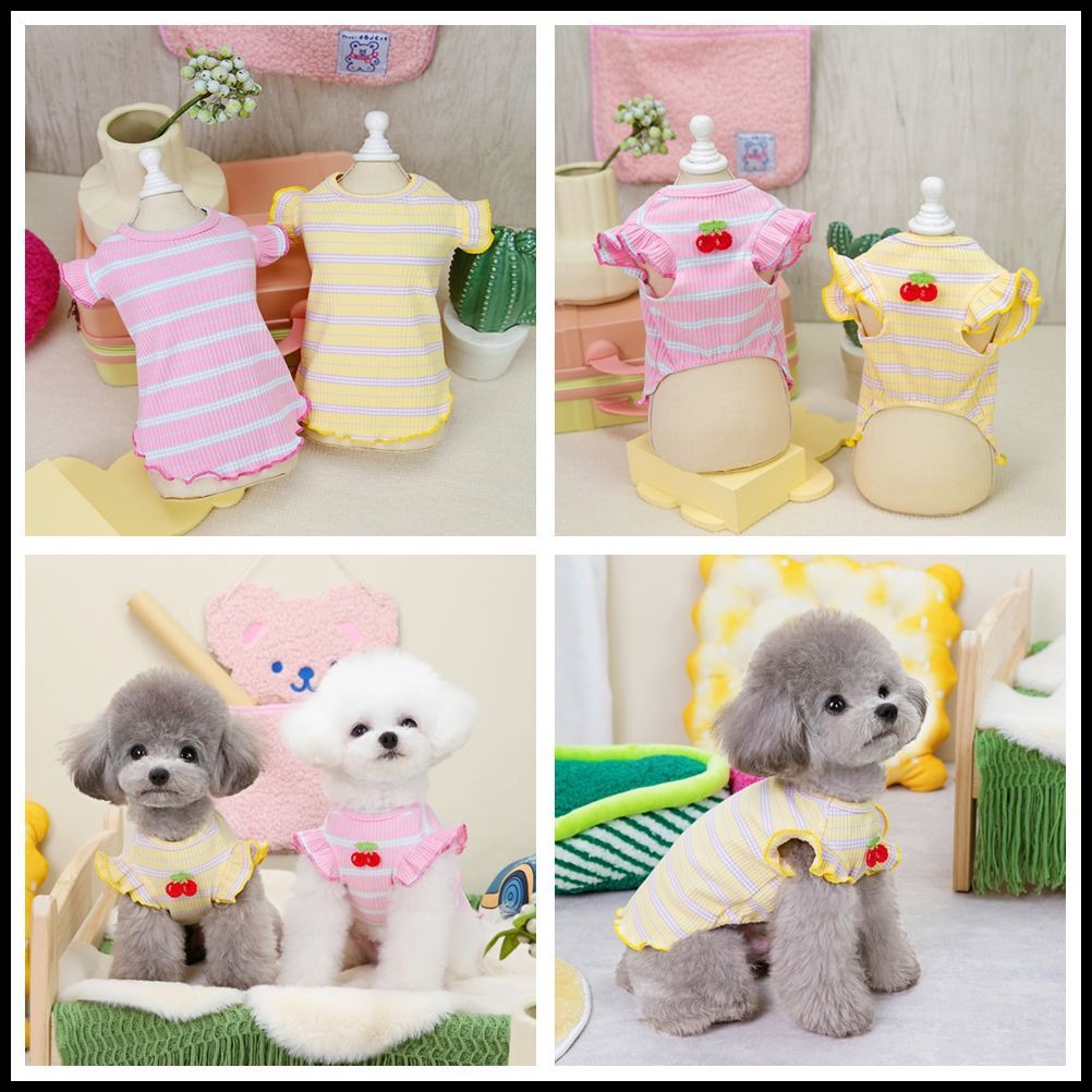 Spring/Summer Dog Clothing Little Cherry Flying Sleeves Tank Top - Purrfect Pet Kingdom