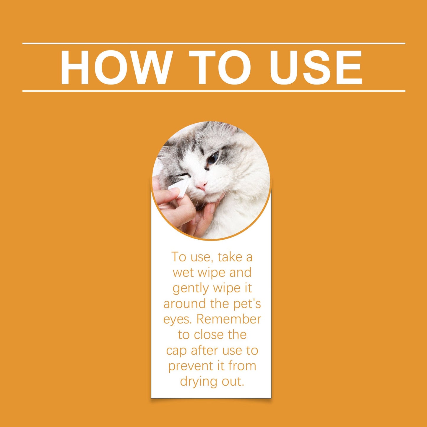 Eye Wipes for Cats and Dogs, Dogs to Tear Stains Cat Pet Eye Cleaning Wet Wipes for Eyes