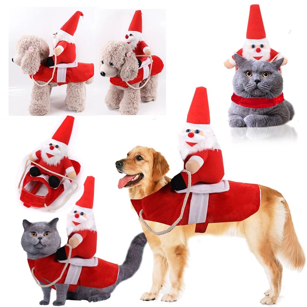 Fashion Designer Large And Medium Santa Dog Christmas