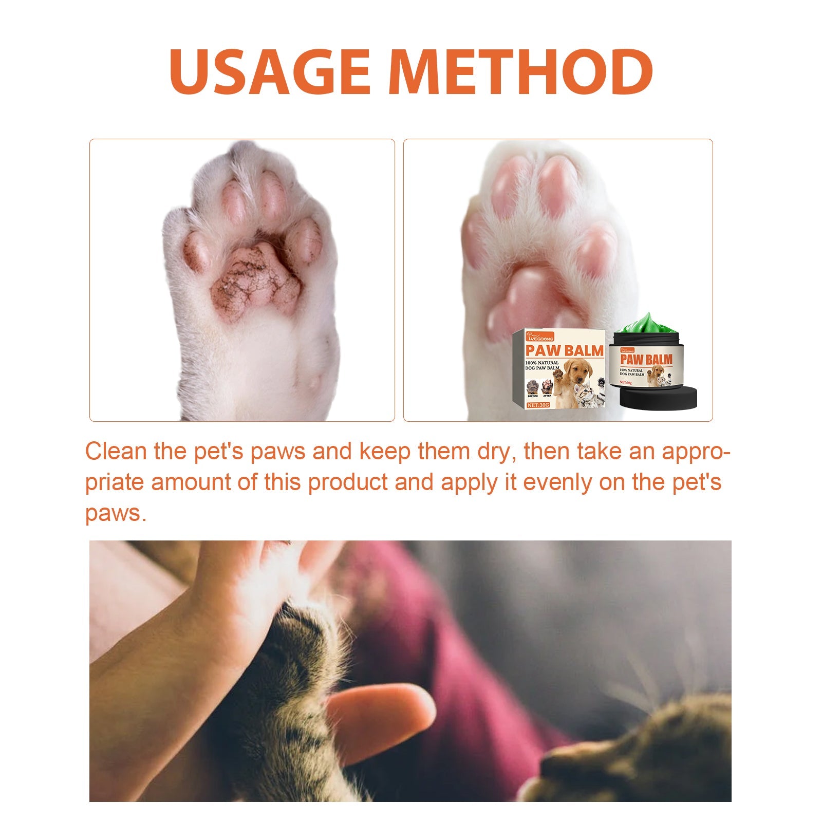 Pet Paw Care Cream, Moisturizing And Anti-Dry Crack Cat And Dog Foot Care Pad Paw Care Cream - Purrfect Pet Kingdom