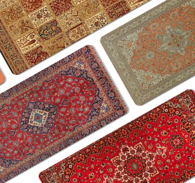 Large Persian Mouse Pad Office Carpet MousePad Natural Rubber Lockedge Anti Slip Desk Mat Laptop Office Game Accessories Pad
