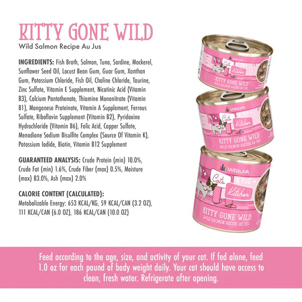 Cats in the Kitchen Kitty Gone Wild Wild Salmon Recipe Au Jus - Wet Cat Food - The Family Pet