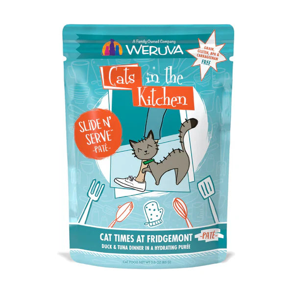 Cats in the Kitchen Paté Cat Times at Fridgemont Duck & Tuna Dinner in a Hydrating Purée (3oz) - Cats in the Kitchen Wet Cat Food - The Family Pet