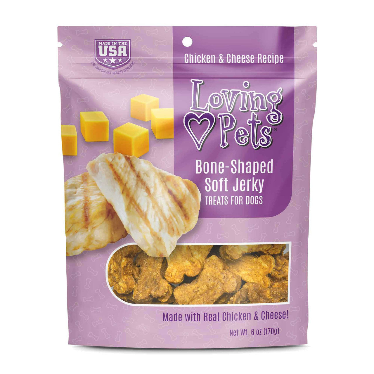Loving Pets Soft Jerky Chicken & Cheese Dog Treats (6oz) - Loving Pets Dog Treats - The Family Pet