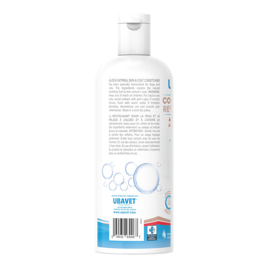 UBAVET Aloe & Oatmeal Conditioner for Dogs & Cats – Soothing Moisturizing Formula for Sensitive Skin (16.9 fl oz / 500ml)
