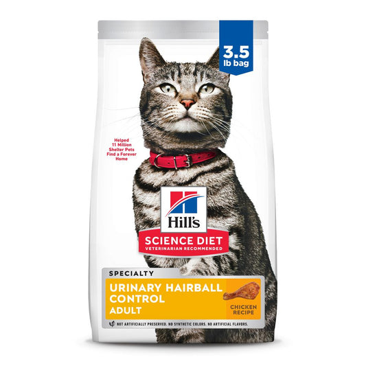 Hill's Science Diet Adult Urinary & Hairball Control Chicken Recipe Dry Cat Food - Dry Cat Food - The Family Pet