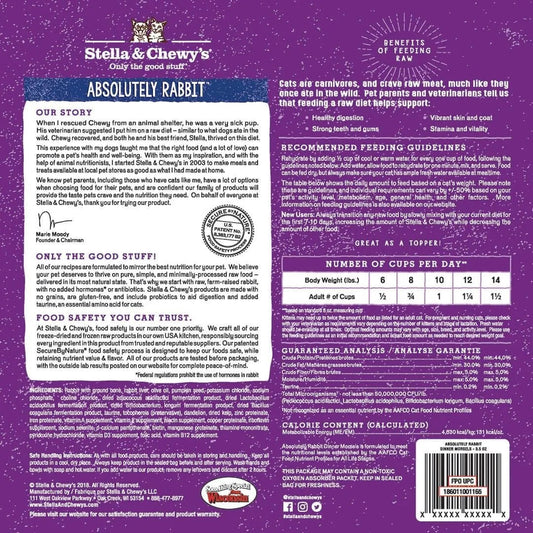 Stella & Chewys Freeze Dried Rabbit Dinner Cat Food - Freeze Dried Cat - The Family Pet