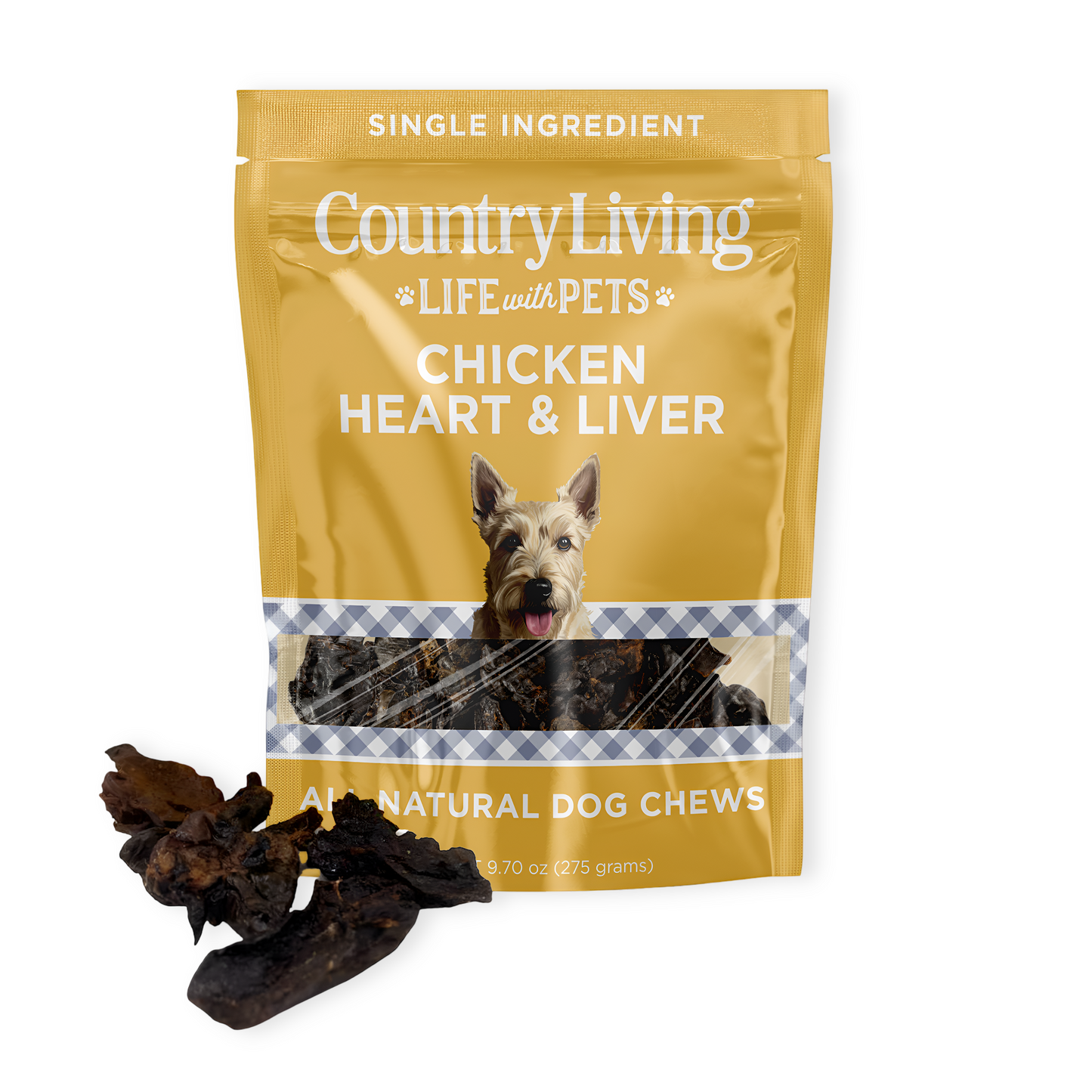 Country Living Dehydrated Chicken Hearts & Livers Dog Treats – 9oz Bag – 100% Natural, High-Protein, Single-Ingredient – Grain-Free, Healthy Training & Reward Treats – No Preservatives or Additives - Purrfect Pet Kingdom