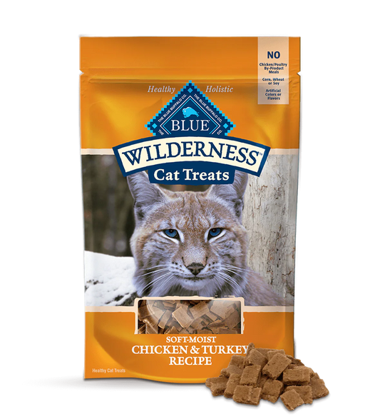 Blue Buffalo Blue Wilderness Soft - Moist Cat Treats Chicken and Turkey Recipe (2oz) - Blue Buffalo Soft Treats - The Family Pet