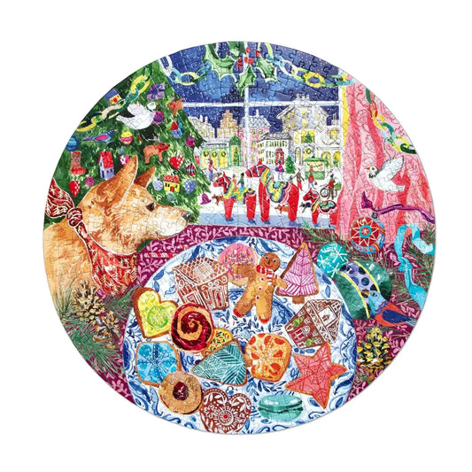 Christmas Cookies 500 Piece Round Jigsaw Puzzle eeBoo