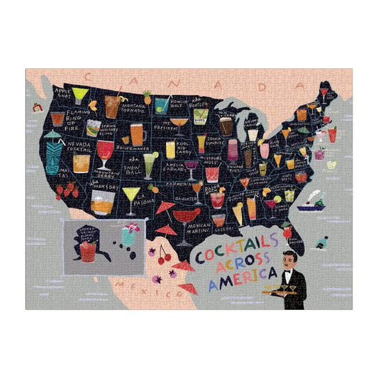 Cocktails Across America 1000 Piece Jigsaw Puzzle Galison