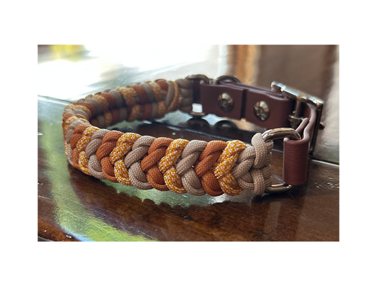 Coiled Charm Hand Braided Dog Collar in Mustard, Goldenrod,