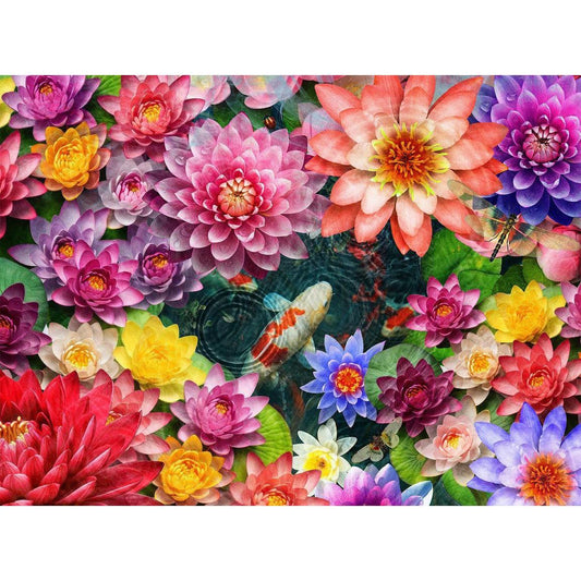 Colorful Koi Pond 1000 Piece Jigsaw Puzzle Springbok