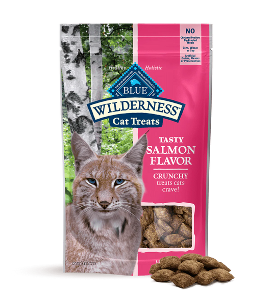 Blue Buffalo Blue Wilderness Crunchy Cat Treats Salmon Flavor (2oz) - Blue Buffalo Dried Cat Treats - The Family Pet
